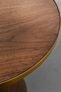 Stolik Pomocniczy Z Fornirowanym Blatem Brązowy Ø50 Cm*KARE Design Hot