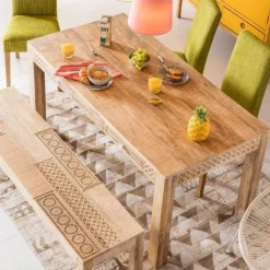 Stół Puro Plain Z Szufladami 200x100 Cm Naturalny*KARE Design Outlet