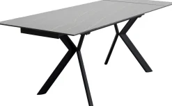Stół Rozkładany Blat Czarny Kamionkowy Nogi Stalowe 140-200x80 Cm*KARE Design Best