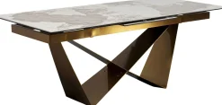 Stół Rozkładany Blat Szkło I Kamionka Nogi Stal Nierdzewna 200-260x100 Cm*KARE Design Discount