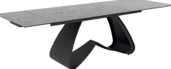 Stół Rozkładany Do Jadalni W Kolorze Czarnym Szkło I Stal 180-260x95 Cm*KARE Design Outlet