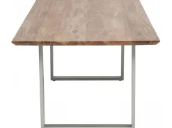 Stół Z Drewnianym Naturalnym Blatem I Szarymi Metalowymi Nogami 200x100 Cm*KARE Design Sale