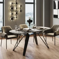 Stół Z Granitowym Blatem I Czarnymi Stalowymi Nogami 180x90 Cm*KARE Design Online