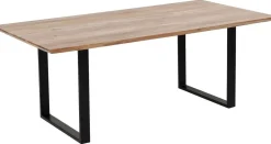 Stół Z Naturalnym Drewnianym Blatem Z Drewna Akacji I Czarnymi Metalowymi Nogami 200x100 Cm*KARE Design Hot