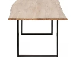 Stół Z Naturalnym Drewnianym Blatem I Czarnymi Metalowymi Nogami 160x80 Cm*KARE Design