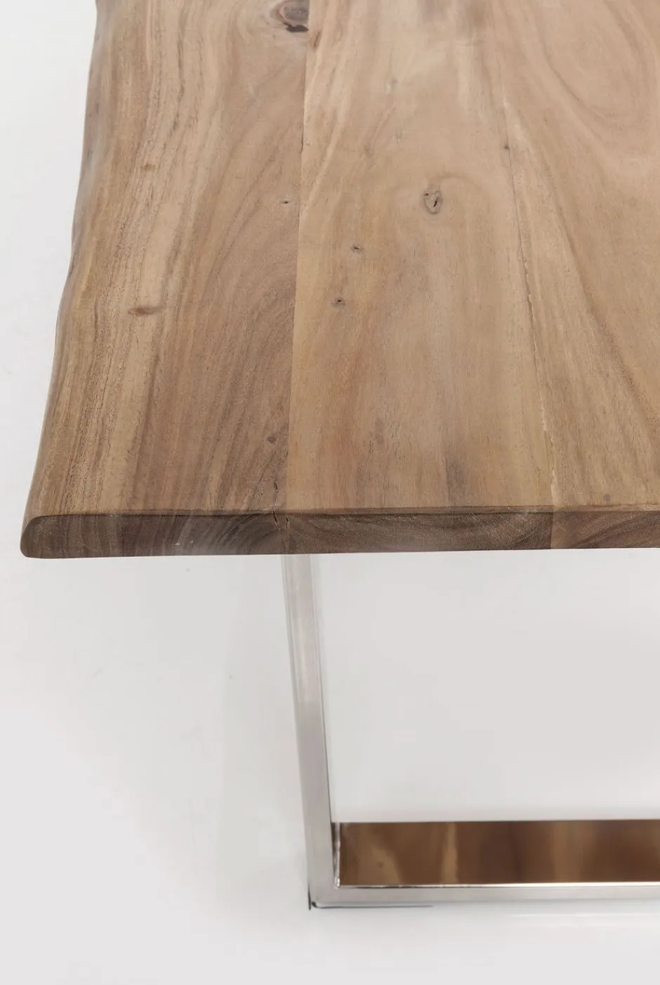 Stół Z Naturalnym Drewnianym Blatem I Czarnymi Metalowymi Nogami 160x80 Cm*KARE Design