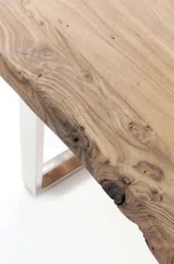 Stół Z Naturalnym Drewnianym Blatem I Czarnymi Metalowymi Nogami 160x80 Cm*KARE Design