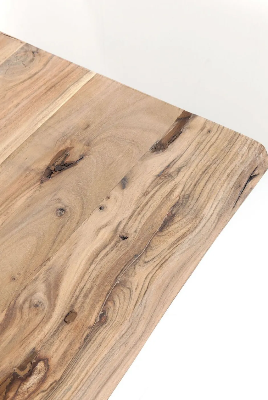 Stół Z Naturalnym Drewnianym Blatem I Czarnymi Metalowymi Nogami 160x80 Cm*KARE Design