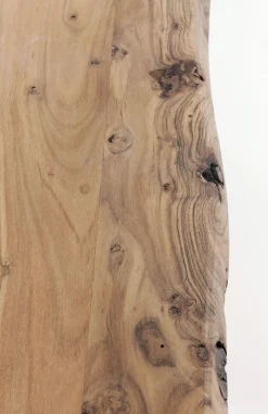 Stół Z Naturalnym Drewnianym Blatem I Czarnymi Metalowymi Nogami 160x80 Cm*KARE Design
