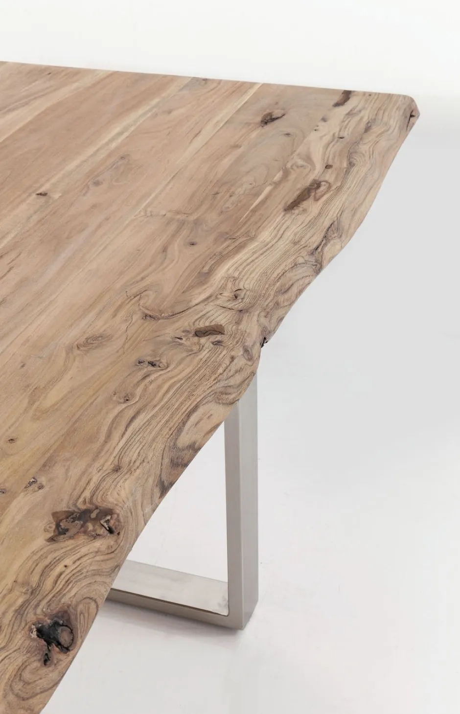 Stół Z Naturalnym Drewnianym Blatem I Czarnymi Metalowymi Nogami 160x80 Cm*KARE Design
