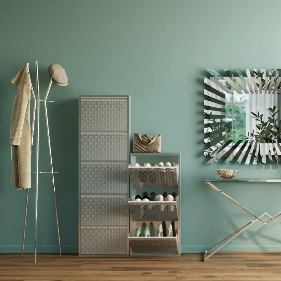 Szafka Na Buty Caruso 50x103 Cm Srebrna*KARE Design Online