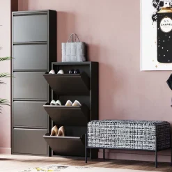 Szafka Na Buty Stalowa Czarna 5 Przegródek 50x173 Cm*KARE Design New