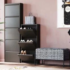 Szafka Na Buty Stalowa Czarna 3 Przegródki 50x104 Cm*KARE Design Discount