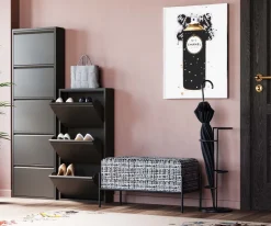 Szafka Na Buty Stalowa Czarna 3 Przegródki 50x104 Cm*KARE Design Discount