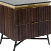 Szafka Nocna Catalina 51x58 Cm Drewno Mango Ciemnobrązowe - Blat Marmur*KARE Design Sale