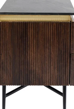 Szafka Nocna Catalina 51x58 Cm Drewno Mango Ciemnobrązowe - Blat Marmur*KARE Design Sale
