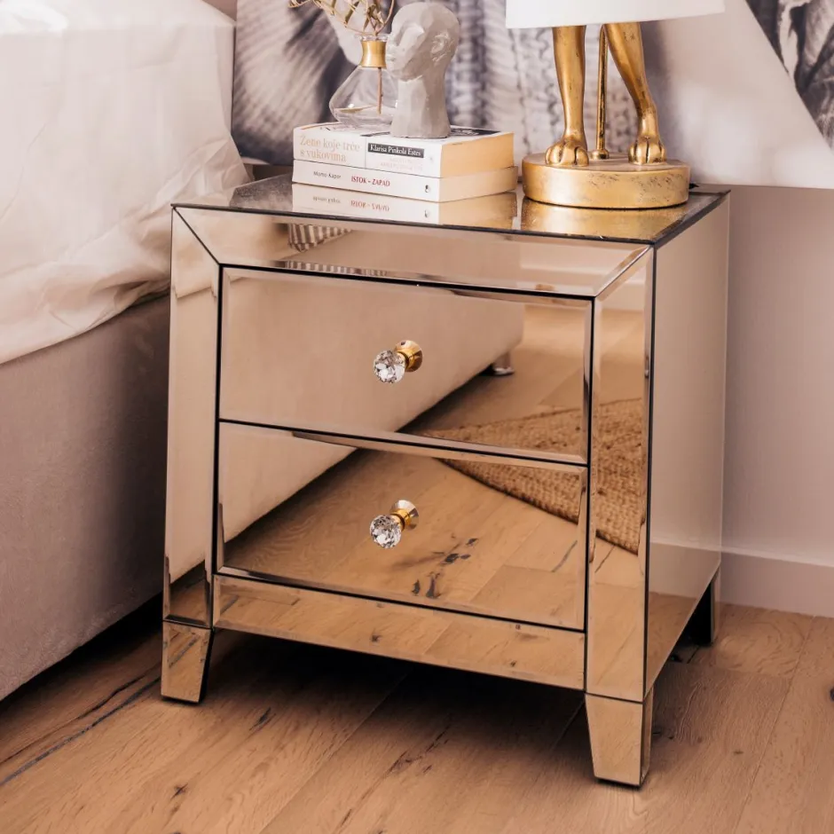 Szafka Nocna Luxury Gold 2 49x50 Cm Szampańska*KARE Design New