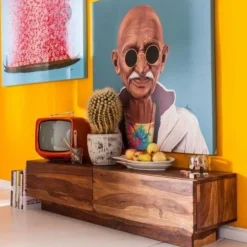 Szafka RTV Authentico 150x35 Cm Drewniana*KARE Design Discount