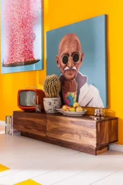 Szafka RTV Authentico 150x35 Cm Drewniana*KARE Design Discount