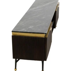 Szafka RTV Catalina 170x50 Cm Drewno Mango Ciemnobrązowe - Blat Marmur*KARE Design New