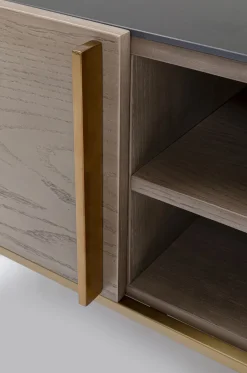 Szafka RTV Cesaro 160x50 Cm Naturalna - Blat Ceramika*KARE Design Online