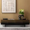 Szafka RTV 4-drzwiowa Czarno-złota Front Stal Nierdzewna 180x45 Cm*KARE Design Best