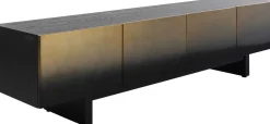 Szafka RTV 4-drzwiowa Czarno-złota Front Stal Nierdzewna 180x45 Cm*KARE Design Best