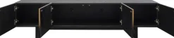 Szafka RTV 4-drzwiowa Czarno-złota Front Stal Nierdzewna 180x45 Cm*KARE Design Best