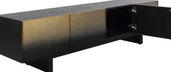 Szafka RTV 4-drzwiowa Czarno-złota Front Stal Nierdzewna 180x45 Cm*KARE Design Best
