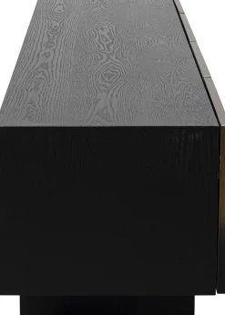 Szafka RTV 4-drzwiowa Czarno-złota Front Stal Nierdzewna 180x45 Cm*KARE Design Best
