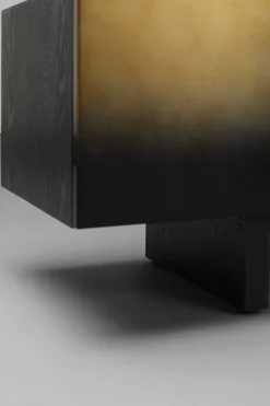 Szafka RTV 4-drzwiowa Czarno-złota Front Stal Nierdzewna 180x45 Cm*KARE Design Best