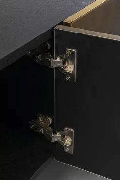 Szafka RTV 4-drzwiowa Czarno-złota Front Stal Nierdzewna 180x45 Cm*KARE Design Best