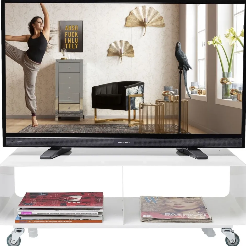 Szafka RTV Lounge 90x30 Cm Biała*KARE Design Online