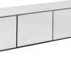 Szafka RTV Lustrzana Czterodrzwiowa Nogi Czarne 180x55 Cm*KARE Design Discount