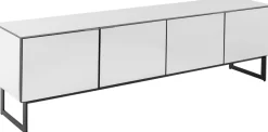 Szafka RTV Lustrzana Czterodrzwiowa Nogi Czarne 180x55 Cm*KARE Design Discount