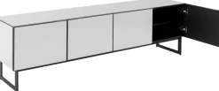 Szafka RTV Lustrzana Czterodrzwiowa Nogi Czarne 180x55 Cm*KARE Design Discount