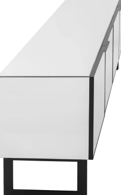 Szafka RTV Lustrzana Czterodrzwiowa Nogi Czarne 180x55 Cm*KARE Design Discount