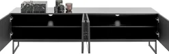 Szafka RTV Lustrzana Czterodrzwiowa Nogi Czarne 180x55 Cm*KARE Design Discount