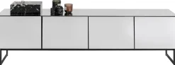 Szafka RTV Lustrzana Czterodrzwiowa Nogi Czarne 180x55 Cm*KARE Design Discount