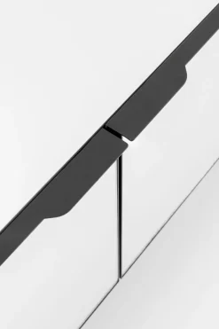 Szafka RTV Lustrzana Czterodrzwiowa Nogi Czarne 180x55 Cm*KARE Design Discount