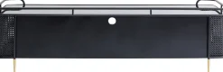 Szafka RTV Stalowa Czarna Blat Szklany 160x48 Cm*KARE Design Online