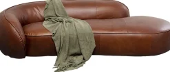 Szezlong Duży Ekskluzywny Brązowy Skóra Semianilinowa 252x108 Cm*KARE Design Sale