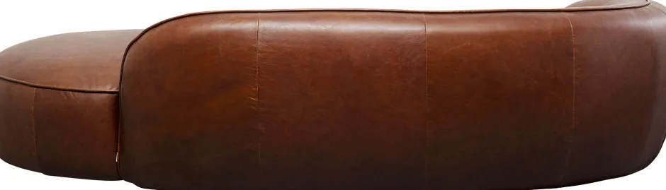 Szezlong Duży Ekskluzywny Brązowy Skóra Semianilinowa 252x108 Cm*KARE Design Sale
