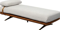 Szezlong - Leżanka Ekskluzywna Skóra Naturalna I Len 187 Cm*KARE Design Sale
