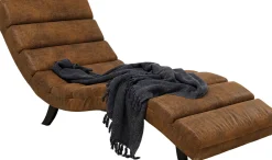 Szezlong Tapicerowany Brązowy Vintage Nogi Bukowe Czarne 190 Cm*KARE Design Hot