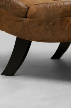 Szezlong Tapicerowany Brązowy Vintage Nogi Bukowe Czarne 190 Cm*KARE Design Hot