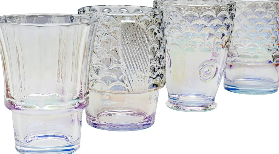 Szklanki Kolorowe 4-set 250 Ml Motyw Zwierzęcy Ryba*KARE Design Hot