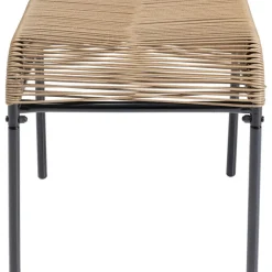 Taboret - Podnóżek Ogrodowy Acapulco 40x40 Cm Naturalny - Nogi Czarne*KARE Design Clearance