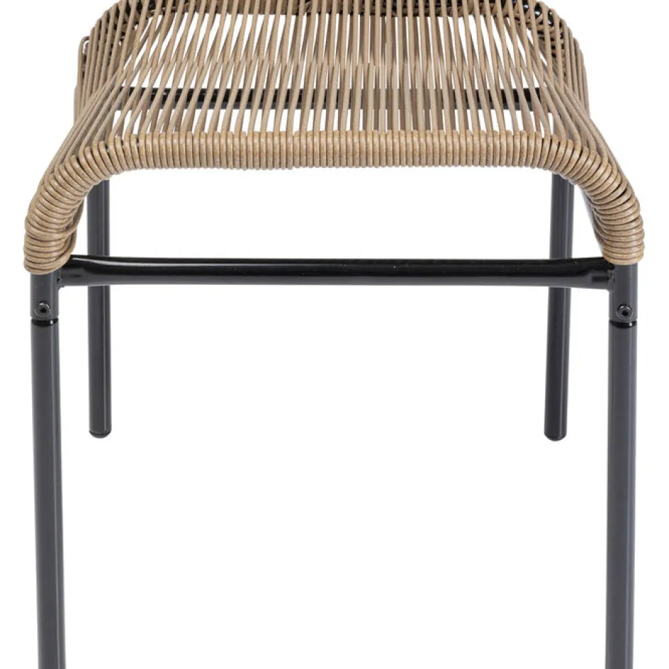 Taboret - Podnóżek Ogrodowy Acapulco 40x40 Cm Naturalny - Nogi Czarne*KARE Design Clearance