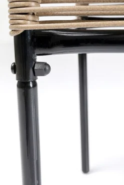 Taboret - Podnóżek Ogrodowy Acapulco 40x40 Cm Naturalny - Nogi Czarne*KARE Design Clearance